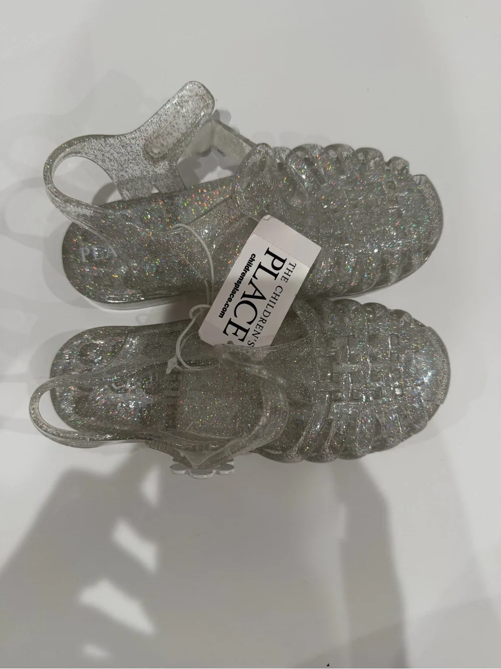 Place Silver Glitter Jelly Sandals (Kids)